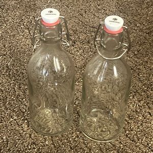 Fermentation bottles with reusable lids, 16 ounce each